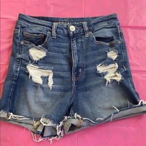 american eagle curvy high rise shorts